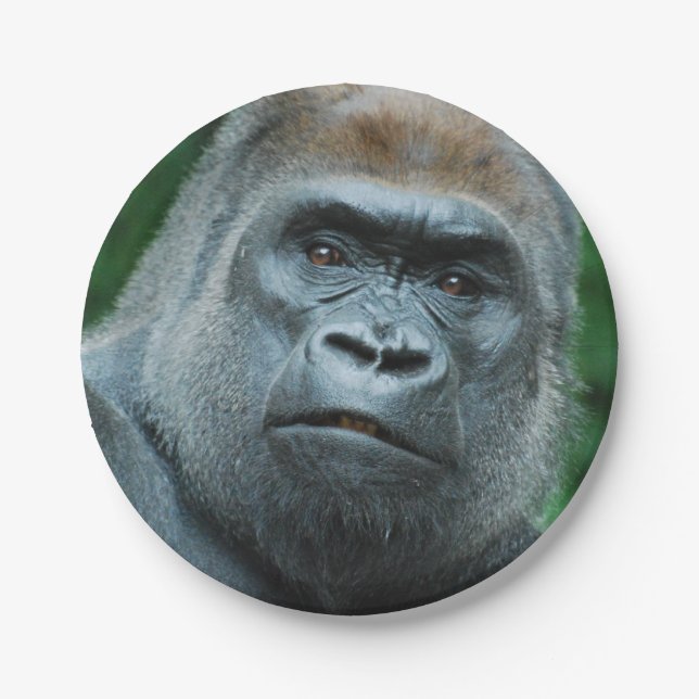 Perplexed Gorilla Paper Plate (Front)