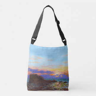 Perranporth beach sunset crossbody bag