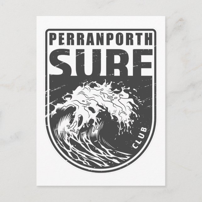 Perranporth Surf Club England Emblem Postcard (Front)