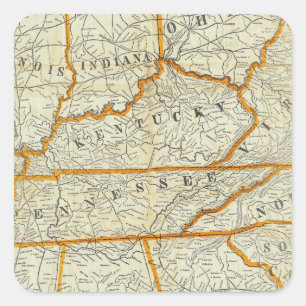 Perrine's New Topographical War Map Square Sticker