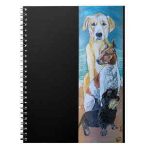 Perros en la Playa Painting by Alfred Fox Notebook