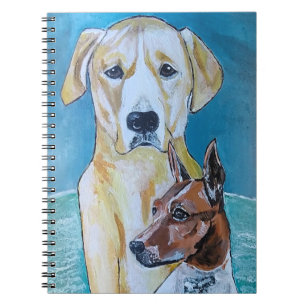 Perros en la Playa Painting by Alfred Fox Notebook