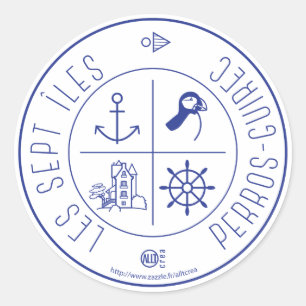 Perros-Guirec Seven Islands Classic Round Sticker