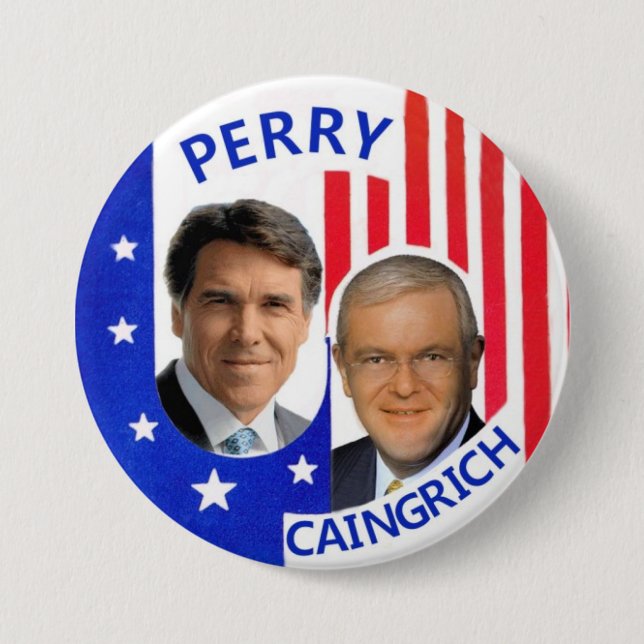 Perry/Caingrich 2012 7.5 Cm Round Badge (Front)