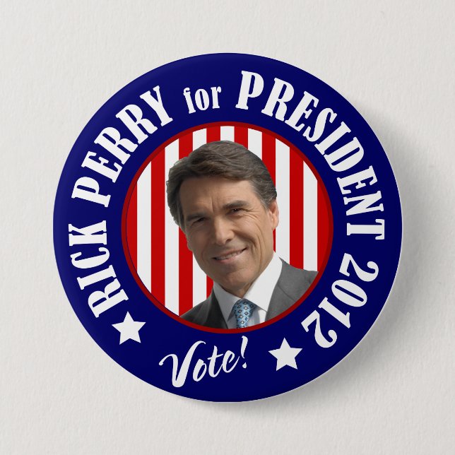 Perry for President 2012 7.5 Cm Round Badge (Front)