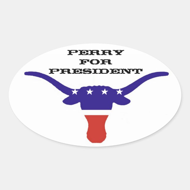 PERRY FOR PRESIDENT OVAL STICKER (Front)