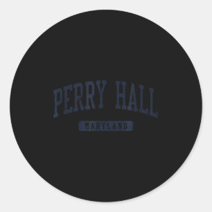 Perry Hall Md Jn3 Vintage Athletic Blue Design  Classic Round Sticker
