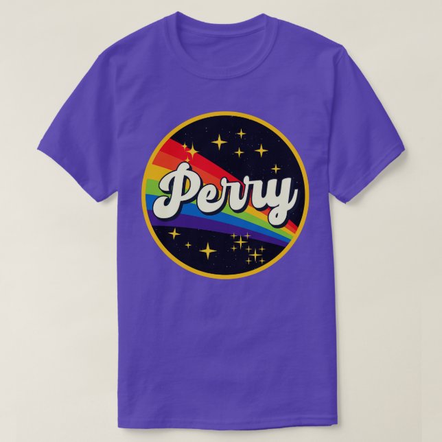 Perry Rainbow In Space Vintage Style T-Shirt (Design Front)