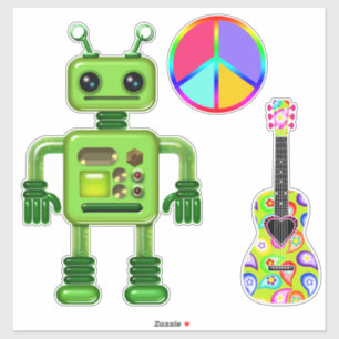 Perry the Peridot Robot Peace Sign Guitar