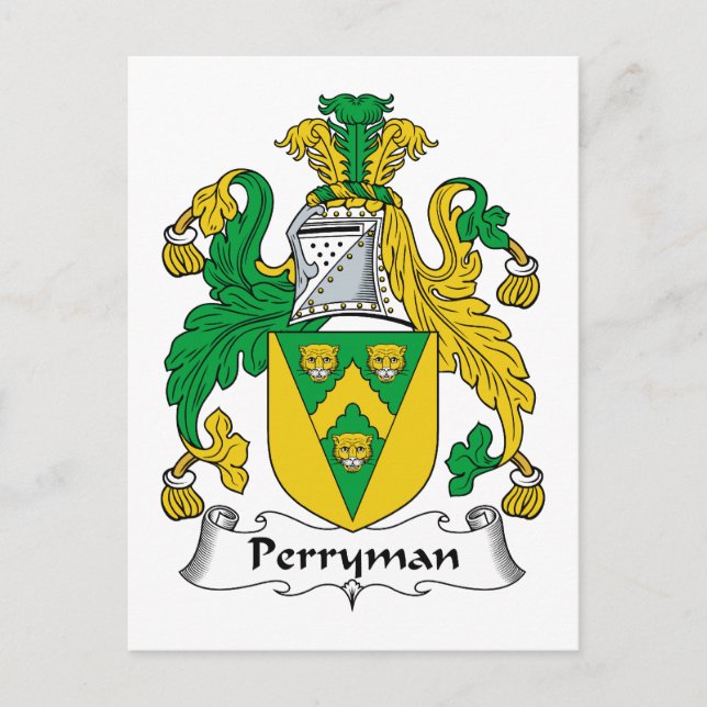 Perryman Family Crest Postcard (Front)