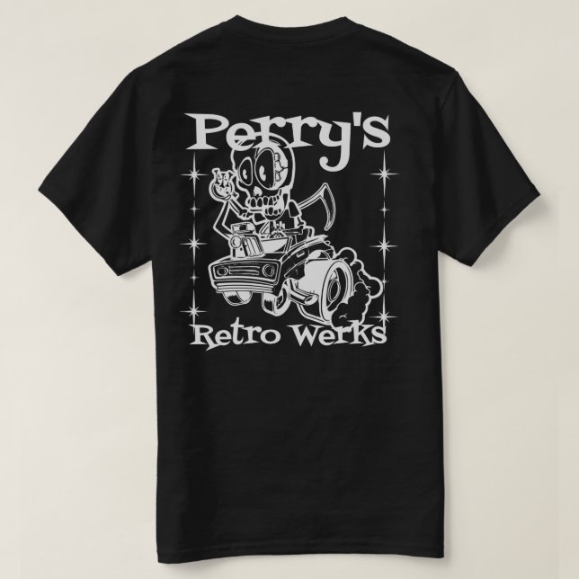 Perry's Retro Werks Dark Shirt (Design Back)