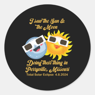 Perryville Missouri Total Solar Eclipse 2024 Souve Classic Round Sticker