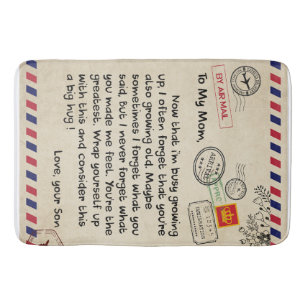Persaonal Letter To My Mum From Son, Mum Birthday Bath Mat