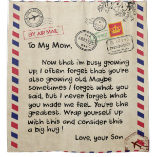 Persaonal Letter To My Mum From Son, Mum Birthday Shower Curtain