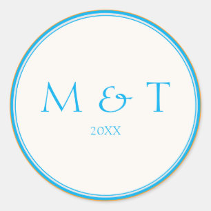 Persdonalized Blue Colored Classic Round Sticker