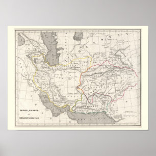 Perse, Kaboul et Beloutchistan - Historic Map Poster