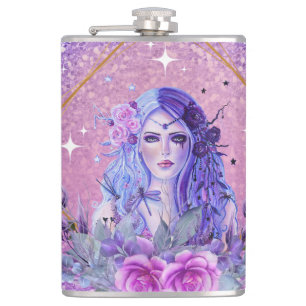 Persephone goddess art by Renee Thermal Tumbler Hip Flask