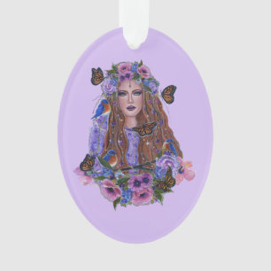 Persephone goddess spring butterflies by Renee L Ornament