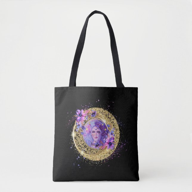 Persephone goddess with moon by Renee  Tote Bag (Front)
