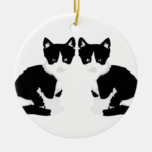 "persephone&hades" tuxedo cat ornament (Front)