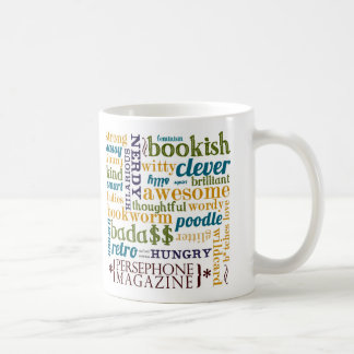 Persephone Magazine Wordy Mug in multi