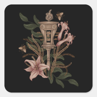Persephone Sistrum on the Field of Lilies and Corn Square Sticker