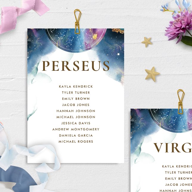 Perseus Celestial Seating Plan Card w/ Guest Names (Creator Uploaded)