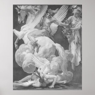 Perseus On Pegasus Slaying Medusa Poster