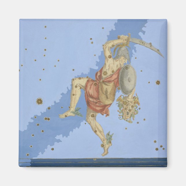 Perseus with the head of Medusa, from 'Uranometria Magnet (Front)