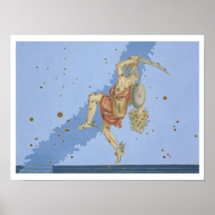 Perseus with the head of Medusa, from 'Uranometria Poster