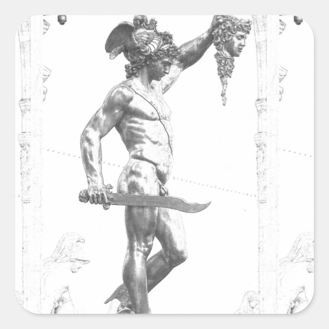 Perseus with the Head of Medusa Square Sticker (Front)