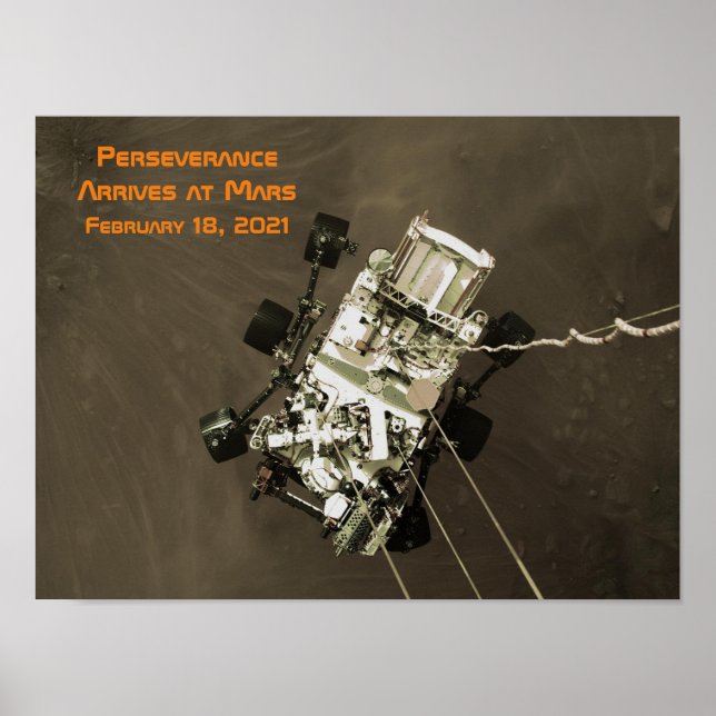 Perseverance Arrives at Mars Poster (Front)