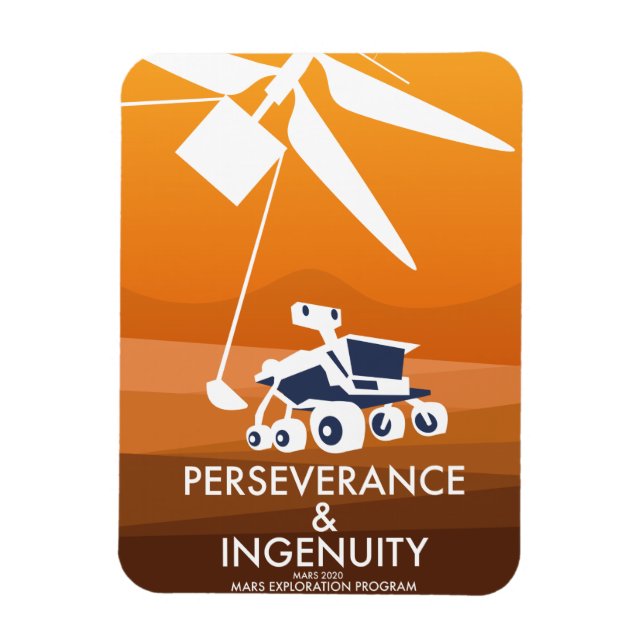 Perseverance & Ingenuity Mars 2020 Magnet (Vertical)