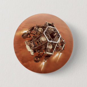 Perseverance Rover Firing Up Descent Stage Engines 6 Cm Round Badge