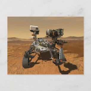 Perseverance Rover Operating On Surface Of Mars. Postcard