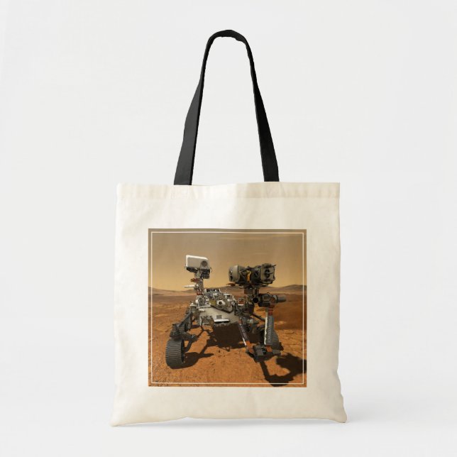 Perseverance Rover Operating On Surface Of Mars. Tote Bag (Front)