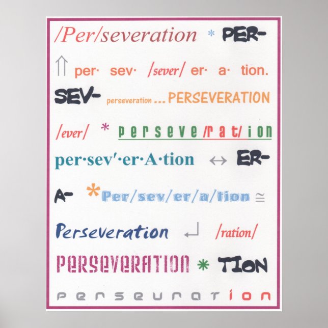 Perseveration Poster (Front)