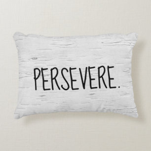 PERSEVERE Text On Birch Tree  Accent Pillow