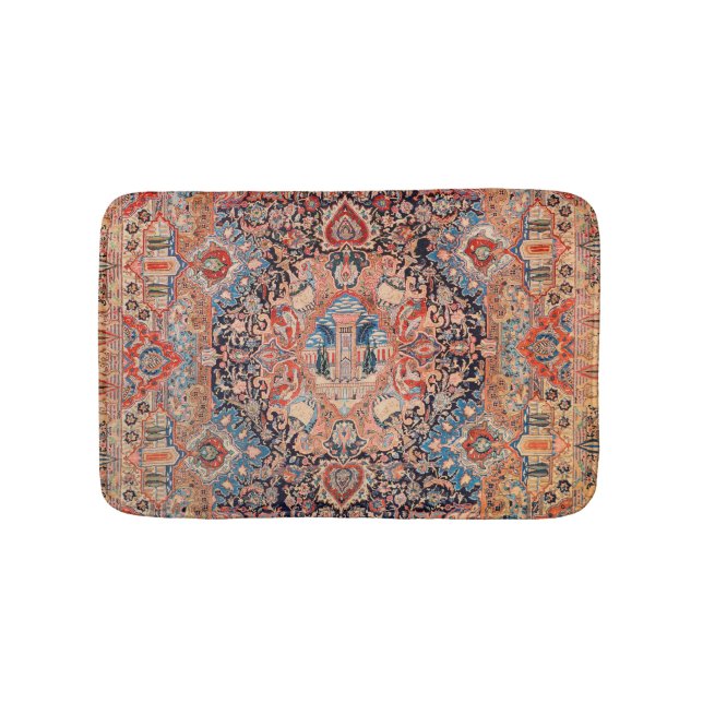 Persia Carpet Black Blue Red  Bath Mat (Front)