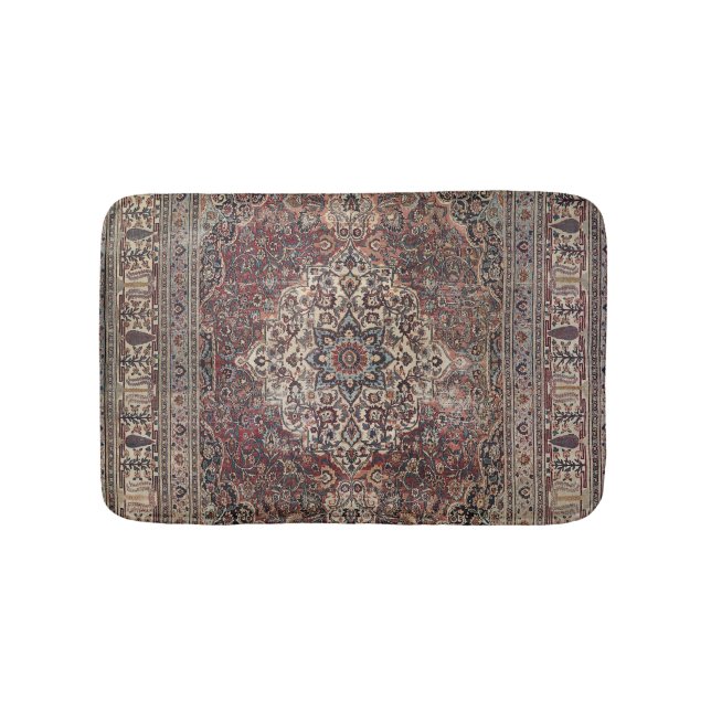 Persia Doroksh Dusty Dull Blue Grey Green  Bath Mat (Front)