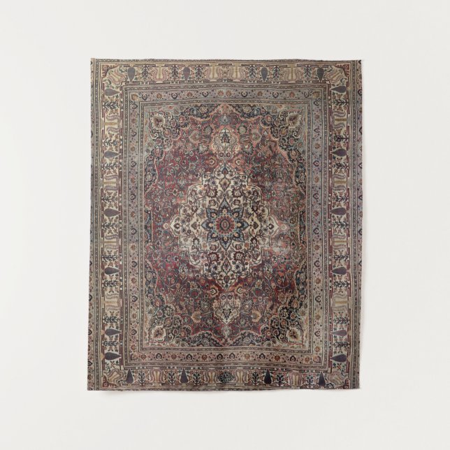 Persia Doroksh Dusty Dull Blue Grey Green  Tapestry (Front)