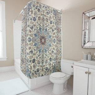 Persia Dusty Blue Grey Grey Accent  Shower Curtain