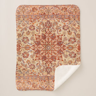 Persia Muted Cream Blush Tan  Sherpa Blanket
