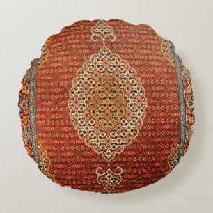 Persia Red Blue Orange Yellow  Round Cushion