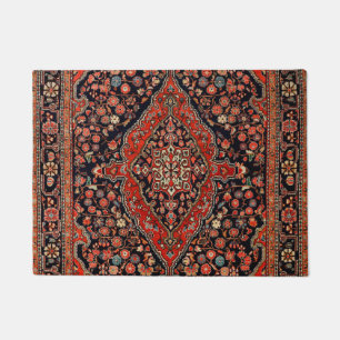 Persia Sarouk Vibrant Red Black  Doormat
