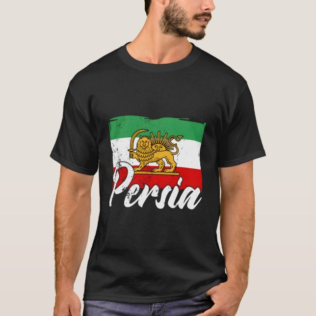 Persian Ancient Flags Iran Asia Farsi Iranian Art  T-Shirt (Front)