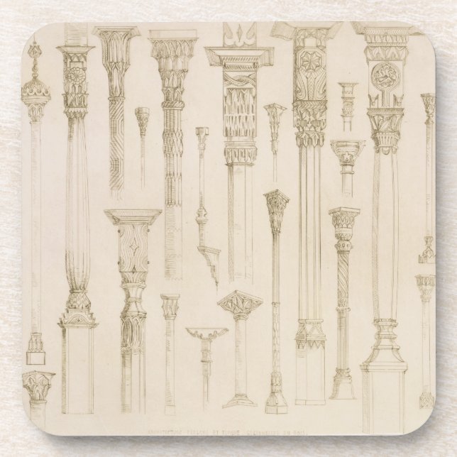 Persian and Turkish wooden column designs, from 'A Coaster (Front)