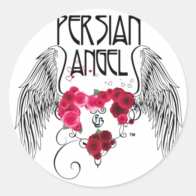 Persian Angel Classic Round Sticker (Front)