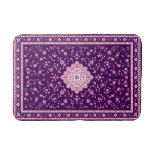 Persian Bath Mat Plum - Elegant Vintage Rug Mat