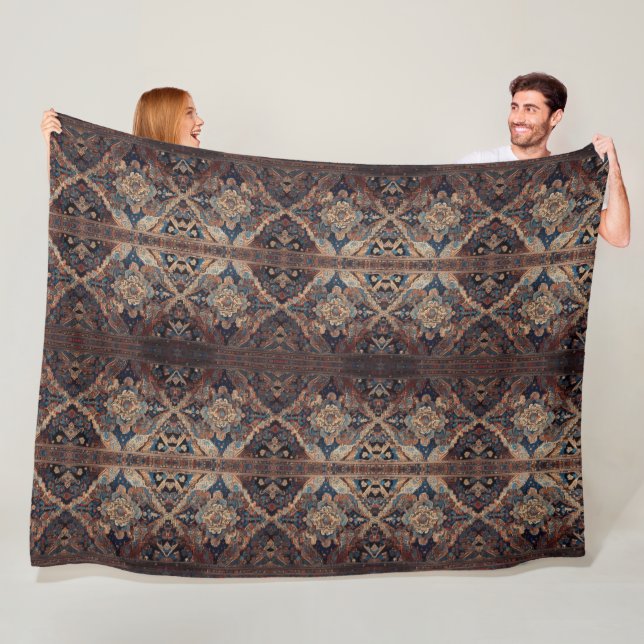 Persian Beautiful Old Pattern Modern Collection Fleece Blanket (In Situ)